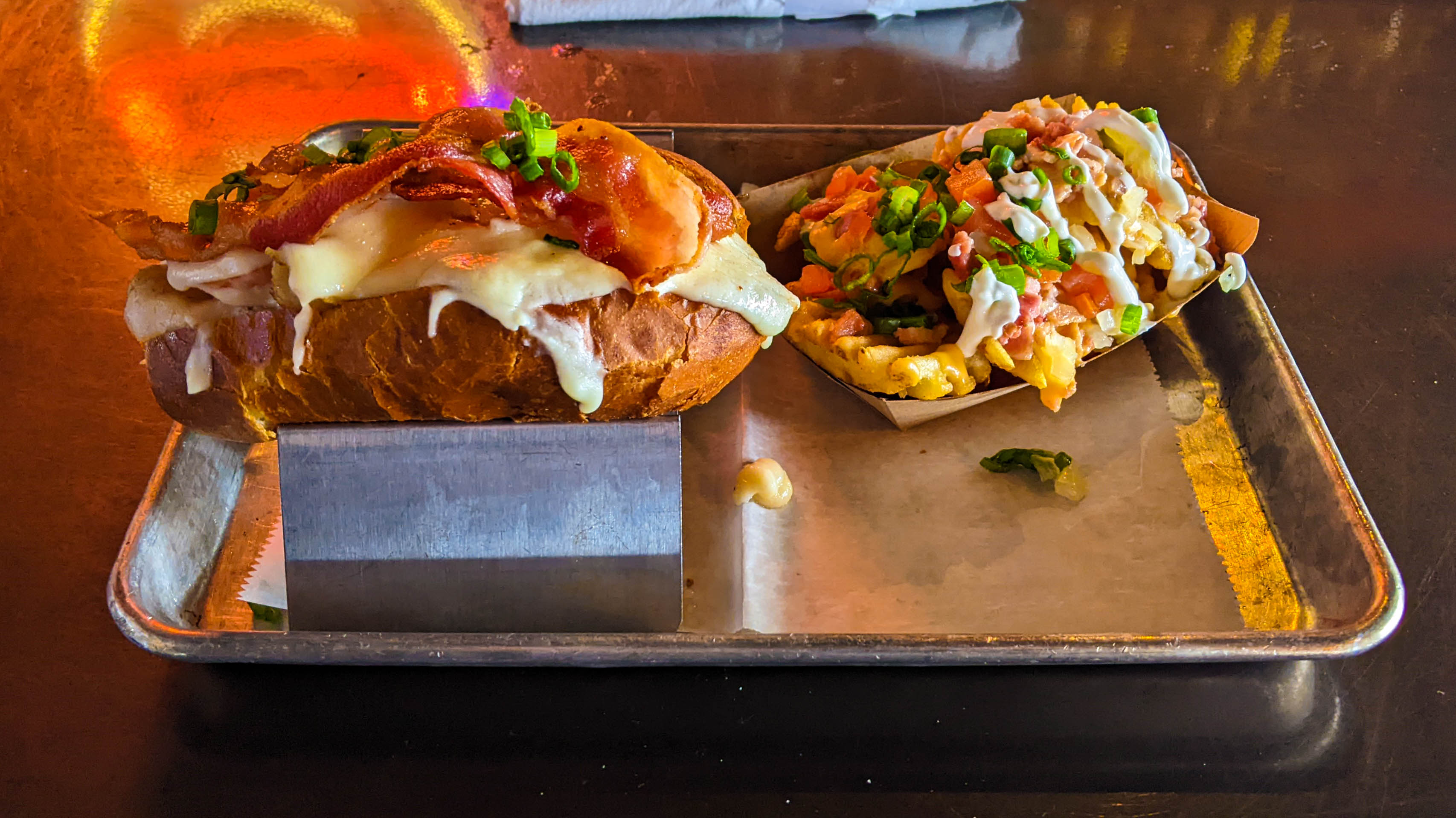 Hot Brown Dog and Boone Fries